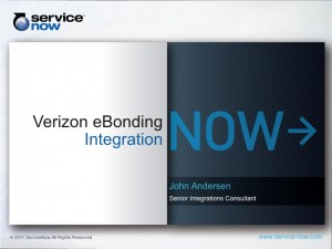 ServiceNow Integration with Verizon eBonding