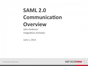 SAML 2.0 Communication Flow with ServiceNow
